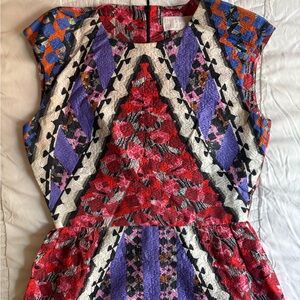 Peter Pilotto Red and Purple Textured Dress